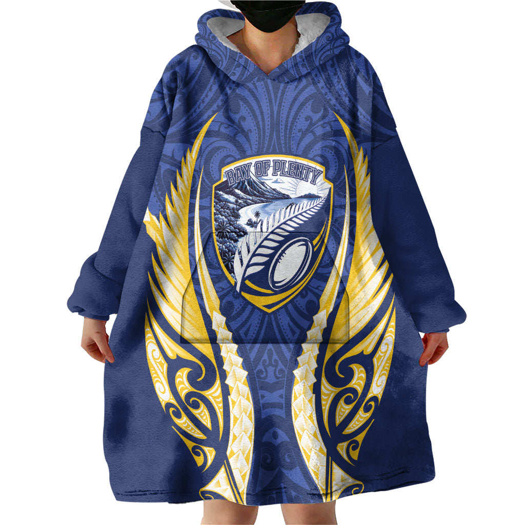 Bay of Plenty 2026 Rugby Custom Wearable Blanket Hoodie NZ Maori Silver Fern