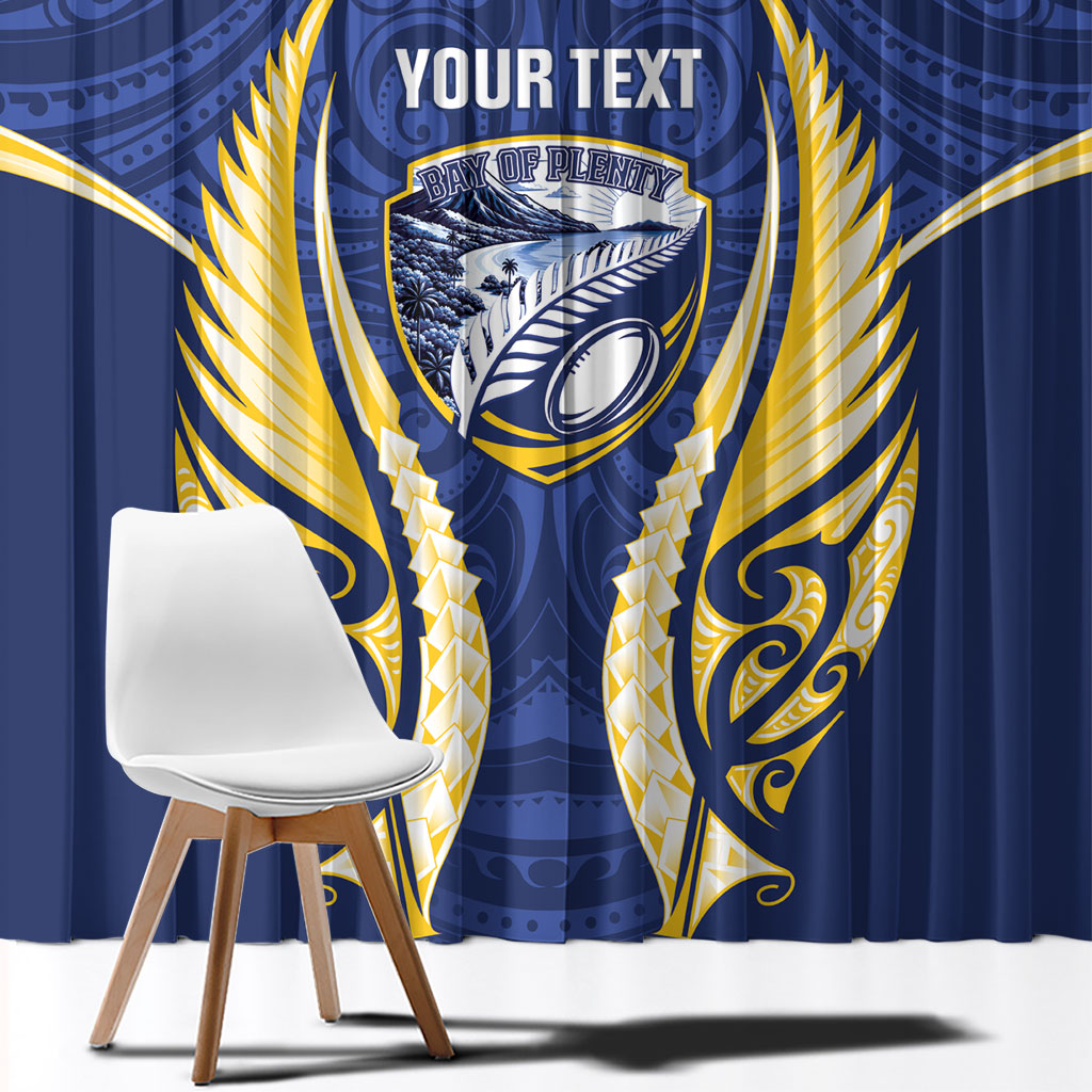 Bay of Plenty 2026 Rugby Custom Window Curtain NZ Maori Silver Fern