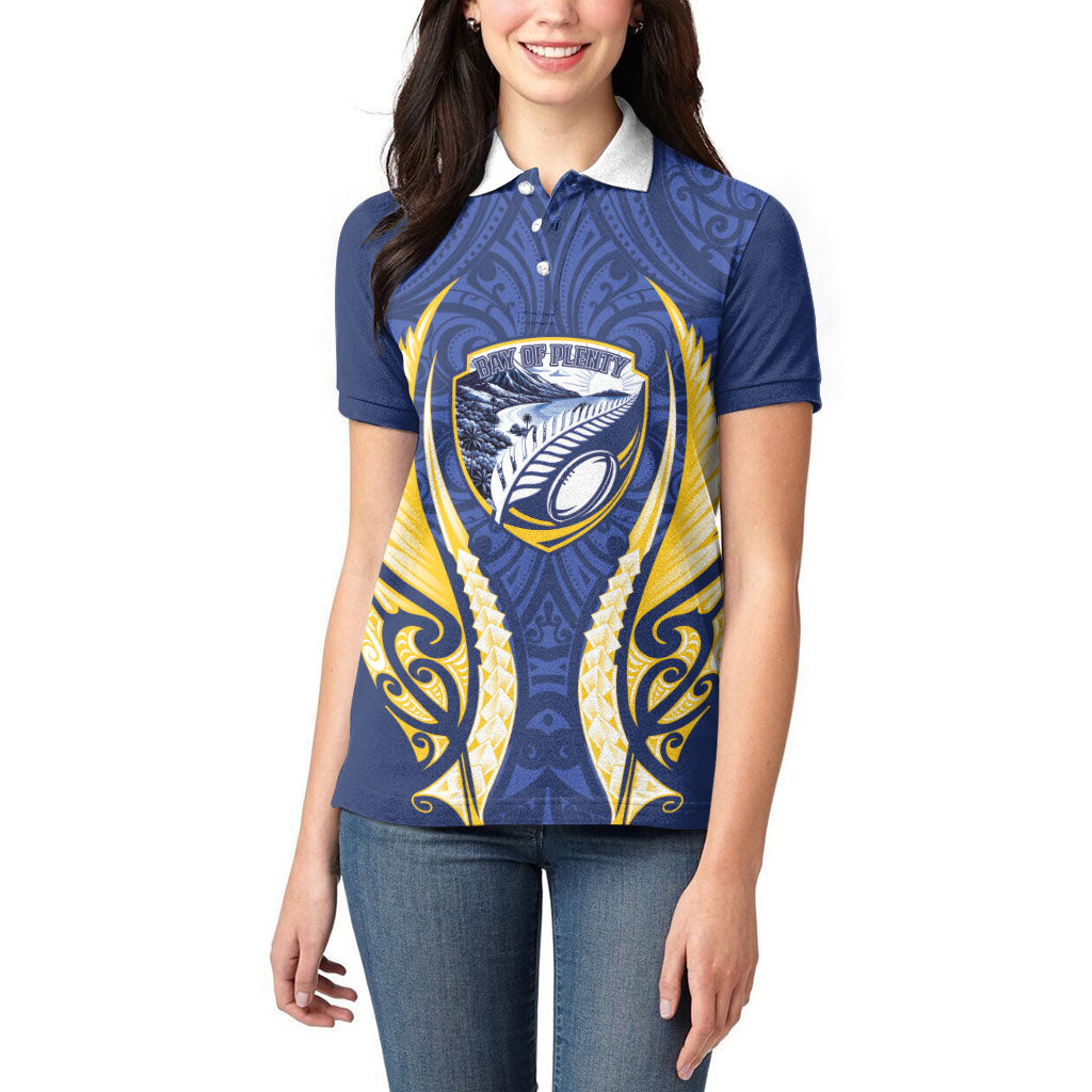 Bay of Plenty 2026 Rugby Custom Women Polo Shirt NZ Maori Silver Fern