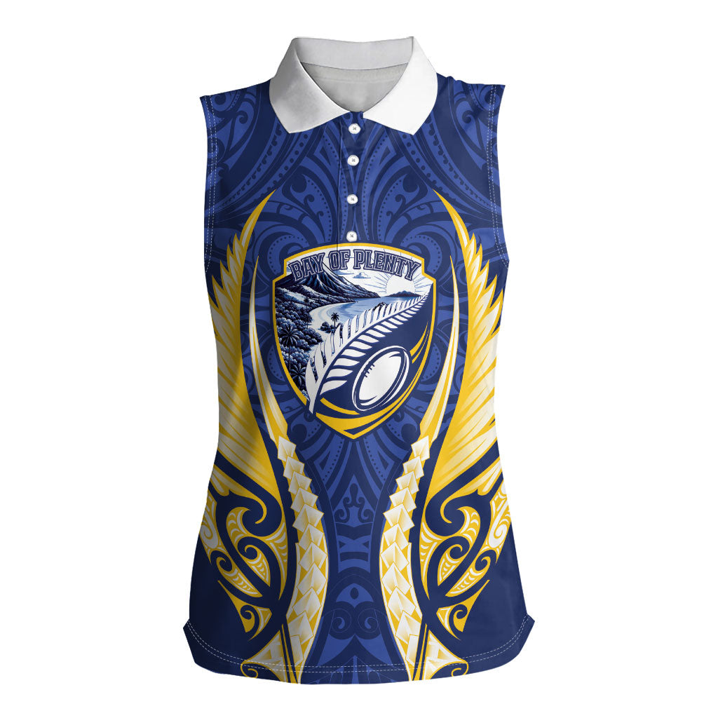 Bay of Plenty 2026 Rugby Custom Women Sleeveless Polo Shirt NZ Maori Silver Fern