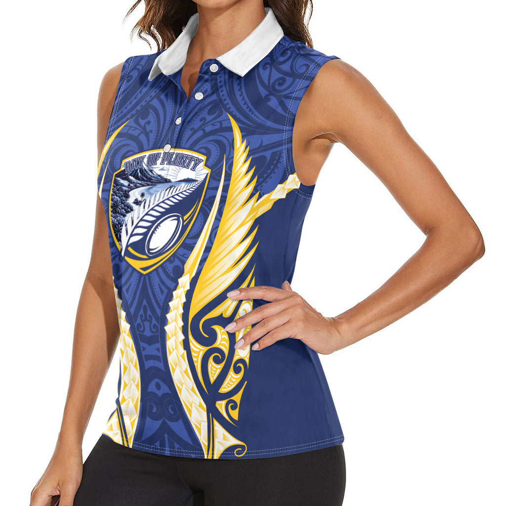 Bay of Plenty 2026 Rugby Custom Women Sleeveless Polo Shirt NZ Maori Silver Fern