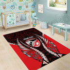 Canterbury 2026 Rugby Custom Area Rug NZ Maori Silver Fern