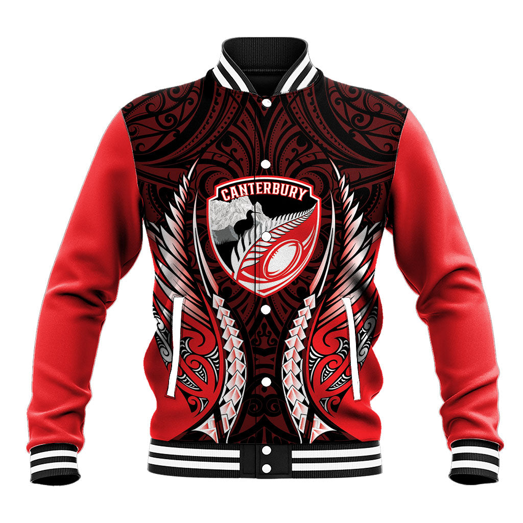 Canterbury 2026 Rugby Custom Baseball Jacket NZ Maori Silver Fern