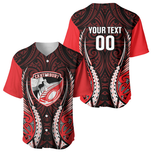 Canterbury 2026 Rugby Custom Baseball Jersey NZ Maori Silver Fern