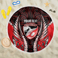 Canterbury 2026 Rugby Custom Beach Blanket NZ Maori Silver Fern