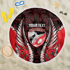 Canterbury 2026 Rugby Custom Beach Blanket NZ Maori Silver Fern
