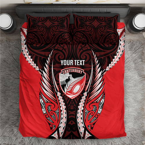Canterbury 2026 Rugby Custom Bedding Set NZ Maori Silver Fern