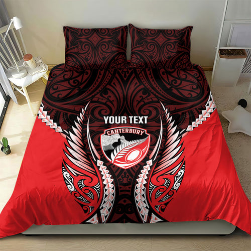 Canterbury 2026 Rugby Custom Bedding Set NZ Maori Silver Fern