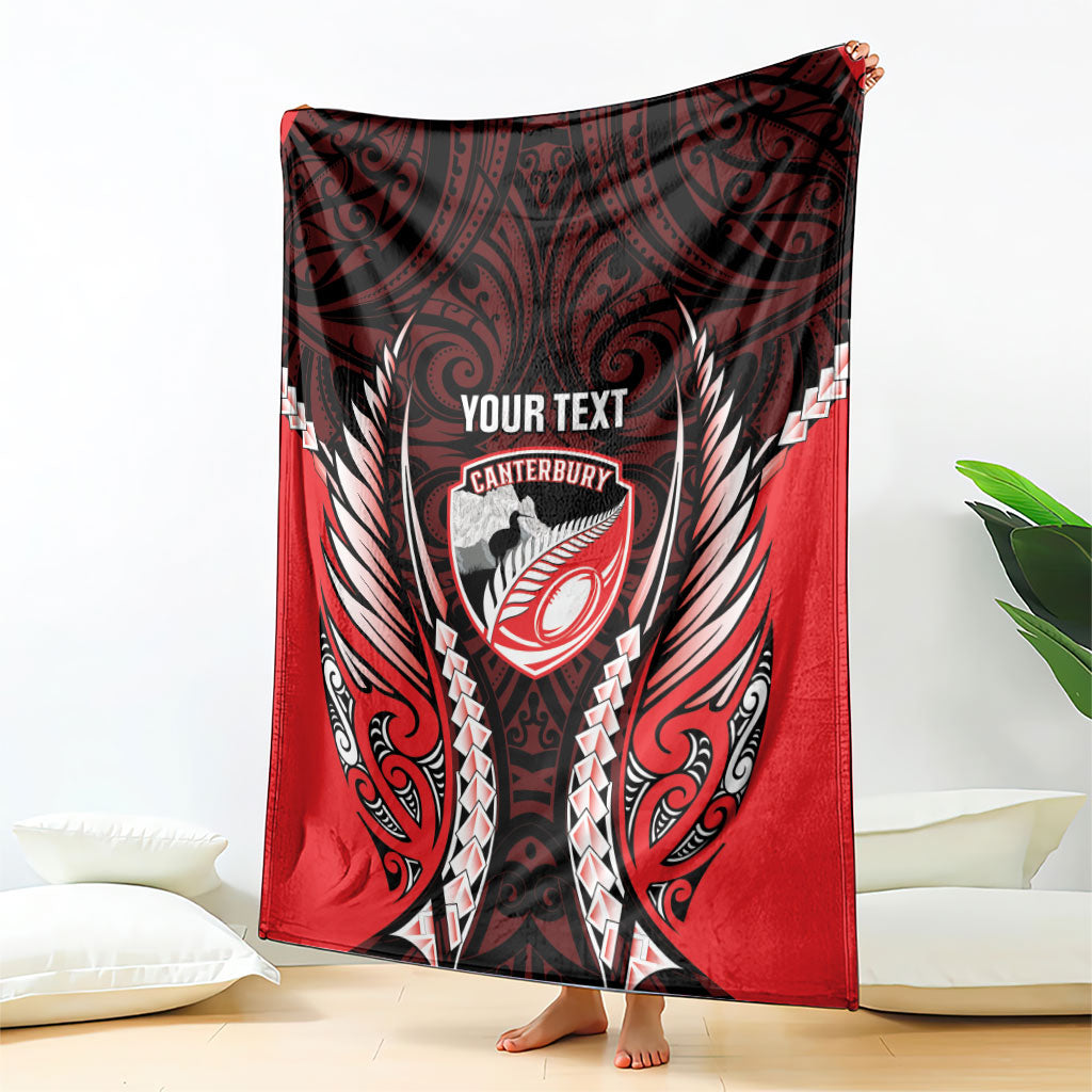 Canterbury 2026 Rugby Custom Blanket NZ Maori Silver Fern
