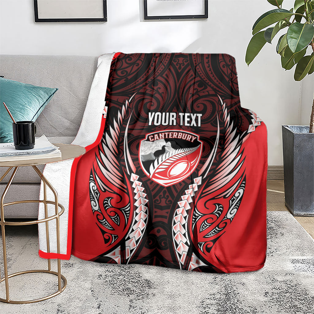 Canterbury 2026 Rugby Custom Blanket NZ Maori Silver Fern