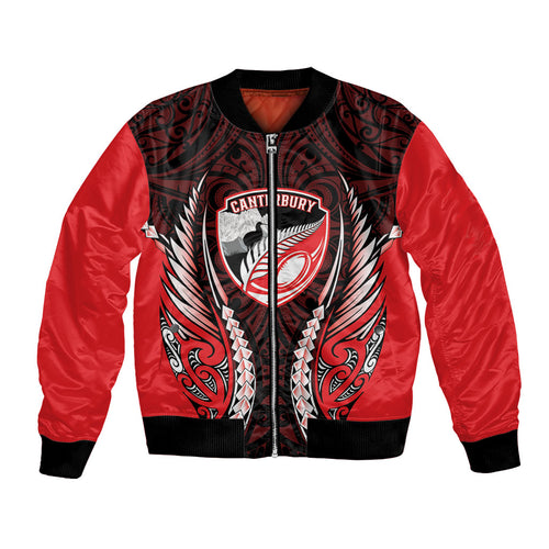 Canterbury 2026 Rugby Custom Bomber Jacket NZ Maori Silver Fern