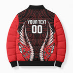 Canterbury 2026 Rugby Custom Bomber Puffer Jacket NZ Maori Silver Fern