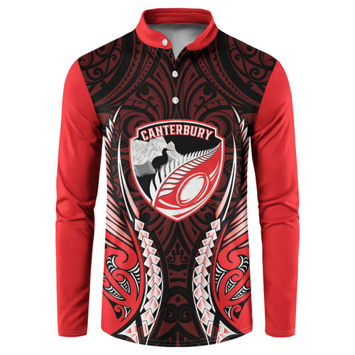 Canterbury 2026 Rugby Custom Button Sweatshirt NZ Maori Silver Fern