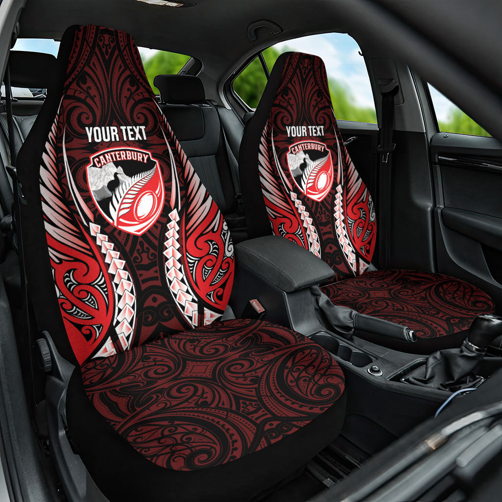 Canterbury 2026 Rugby Custom Car Seat Cover NZ Maori Silver Fern