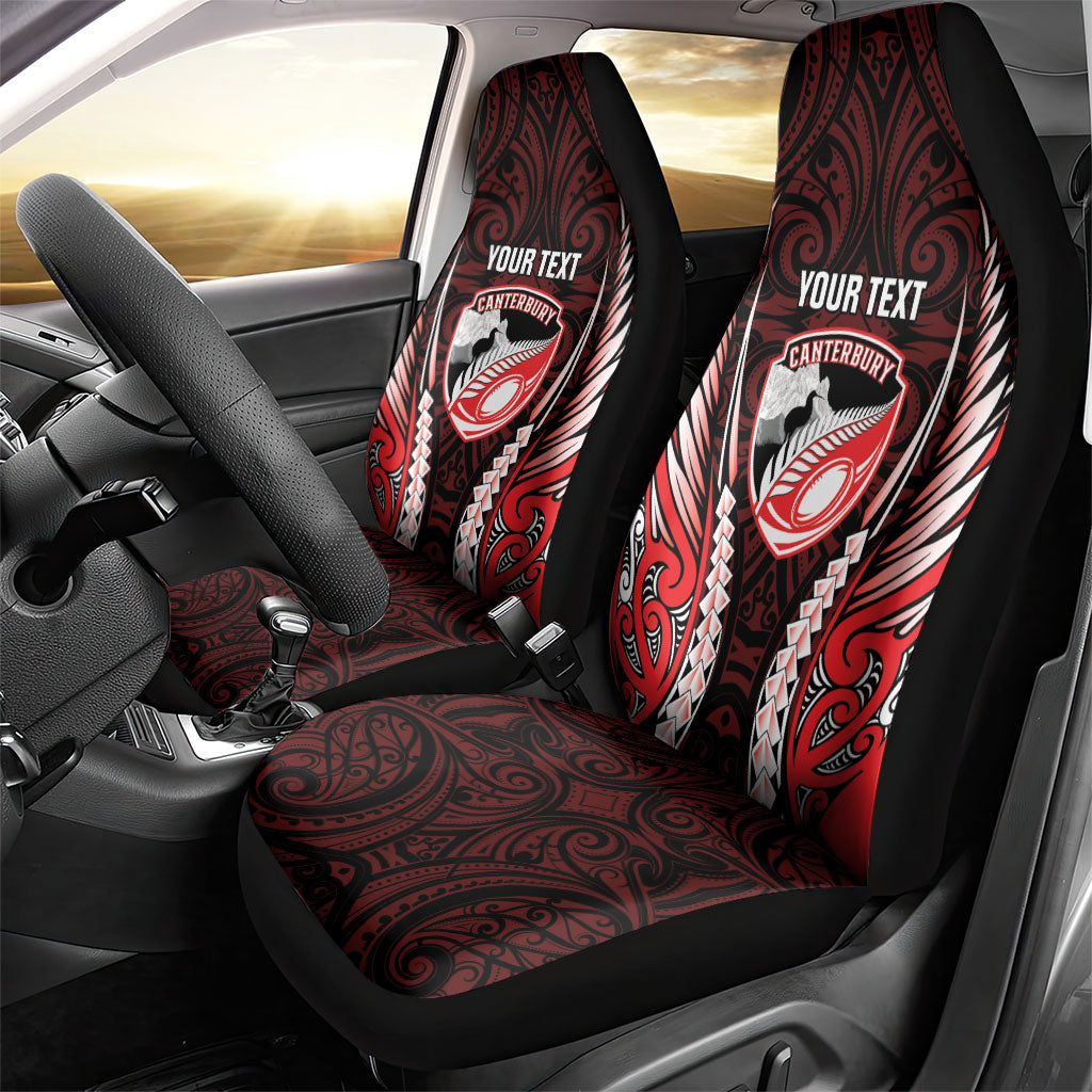 Canterbury 2026 Rugby Custom Car Seat Cover NZ Maori Silver Fern