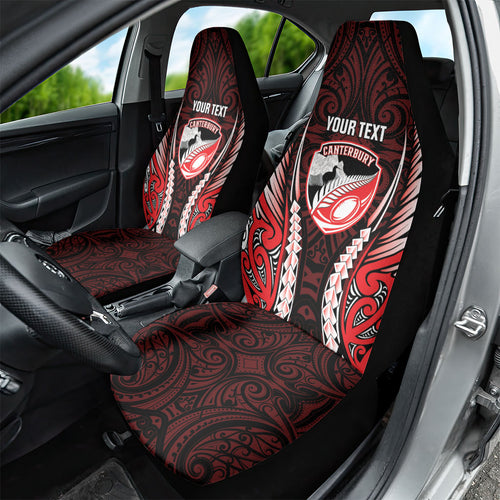 Canterbury 2026 Rugby Custom Car Seat Cover NZ Maori Silver Fern