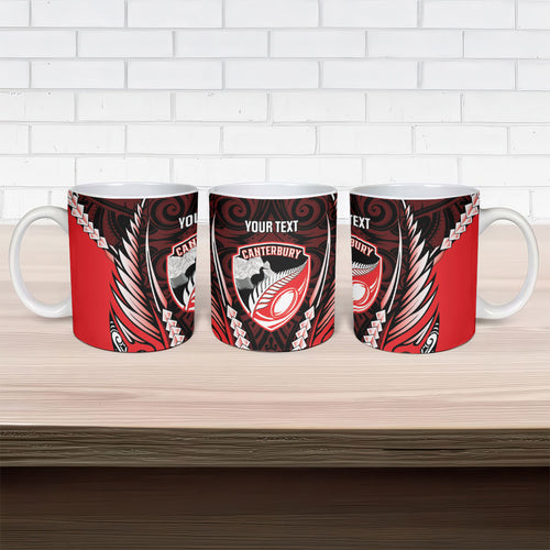 Canterbury 2026 Rugby Custom Ceramic Mug NZ Maori Silver Fern