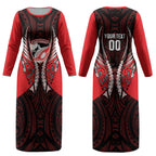 Canterbury 2026 Rugby Custom Couples Matching Long Sleeve Bodycon Dress and Hawaiian Shirt NZ Maori Silver Fern LT14