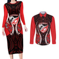 Canterbury 2026 Rugby Custom Couples Matching Long Sleeve Bodycon Dress and Long Sleeve Button Shirt NZ Maori Silver Fern