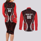 Canterbury 2026 Rugby Custom Couples Matching Long Sleeve Bodycon Dress and Long Sleeve Button Shirt NZ Maori Silver Fern