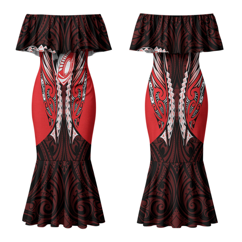 Canterbury 2026 Rugby Custom Couples Matching Mermaid Dress and Hawaiian Shirt NZ Maori Silver Fern LT14