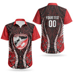 Canterbury 2026 Rugby Custom Couples Matching Off Shoulder Short Dress and Hawaiian Shirt NZ Maori Silver Fern LT14