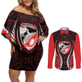 Canterbury 2026 Rugby Custom Couples Matching Off Shoulder Short Dress and Long Sleeve Button Shirt NZ Maori Silver Fern