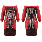 Canterbury 2026 Rugby Custom Couples Matching Off The Shoulder Long Sleeve Dress and Long Sleeve Button Shirt NZ Maori Silver Fern LT14