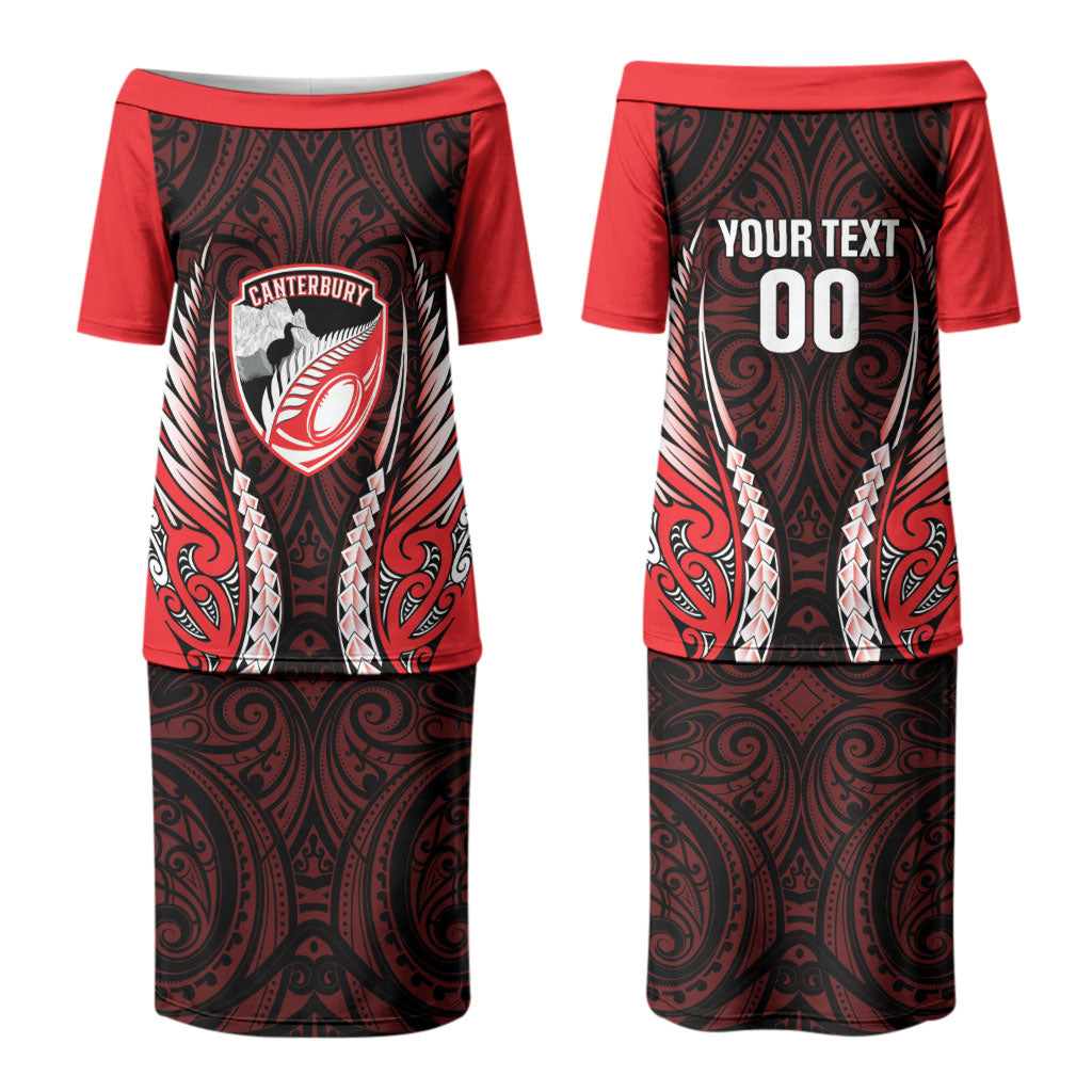 Canterbury 2026 Rugby Custom Couples Matching Puletasi and Long Sleeve Button Shirt NZ Maori Silver Fern LT14