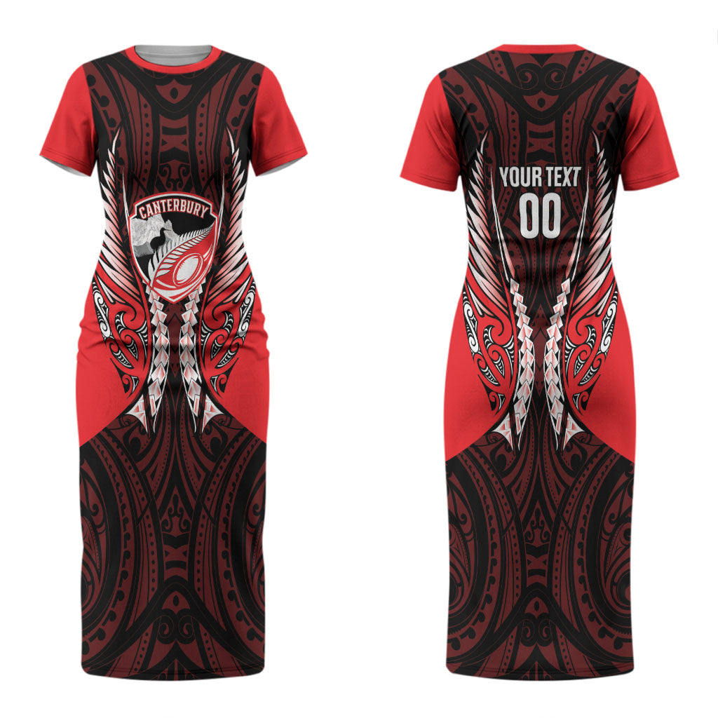 Canterbury 2026 Rugby Custom Couples Matching Short Sleeve Bodycon Dress and Hawaiian Shirt NZ Maori Silver Fern LT14