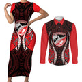 Canterbury 2026 Rugby Custom Couples Matching Short Sleeve Bodycon Dress and Long Sleeve Button Shirt NZ Maori Silver Fern