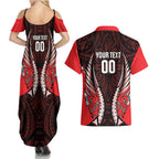 Canterbury 2026 Rugby Custom Couples Matching Summer Maxi Dress and Hawaiian Shirt NZ Maori Silver Fern