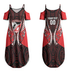 Canterbury 2026 Rugby Custom Couples Matching Summer Maxi Dress and Long Sleeve Button Shirt NZ Maori Silver Fern LT14