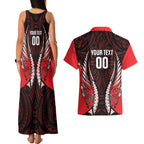 Canterbury 2026 Rugby Custom Couples Matching Tank Maxi Dress and Hawaiian Shirt NZ Maori Silver Fern