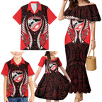 Canterbury 2026 Rugby Custom Family Matching Mermaid Dress and Hawaiian Shirt NZ Maori Silver Fern