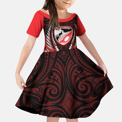 Canterbury 2026 Rugby Custom Family Matching Summer Maxi Dress and Hawaiian Shirt NZ Maori Silver Fern