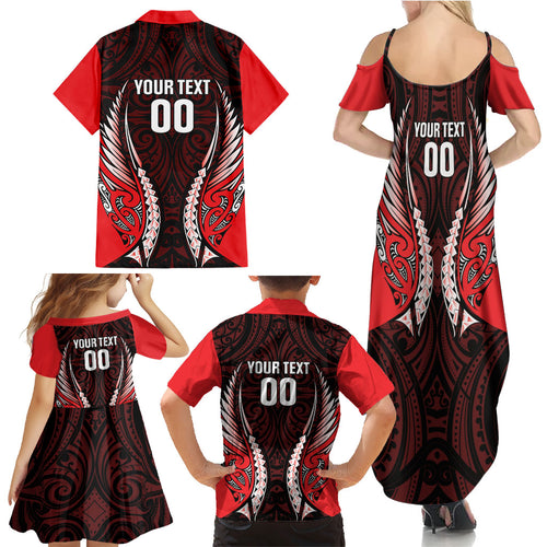 Canterbury 2026 Rugby Custom Family Matching Summer Maxi Dress and Hawaiian Shirt NZ Maori Silver Fern