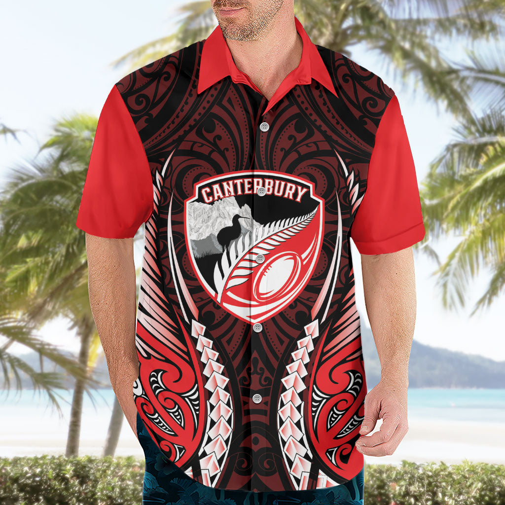 Canterbury 2026 Rugby Custom Hawaiian Shirt NZ Maori Silver Fern