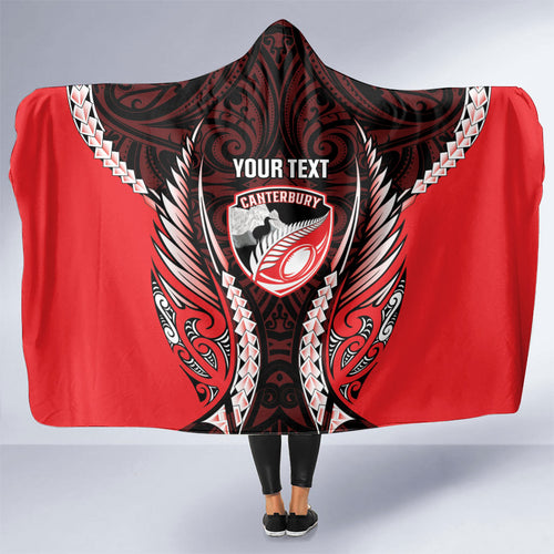 Canterbury 2026 Rugby Custom Hooded Blanket NZ Maori Silver Fern
