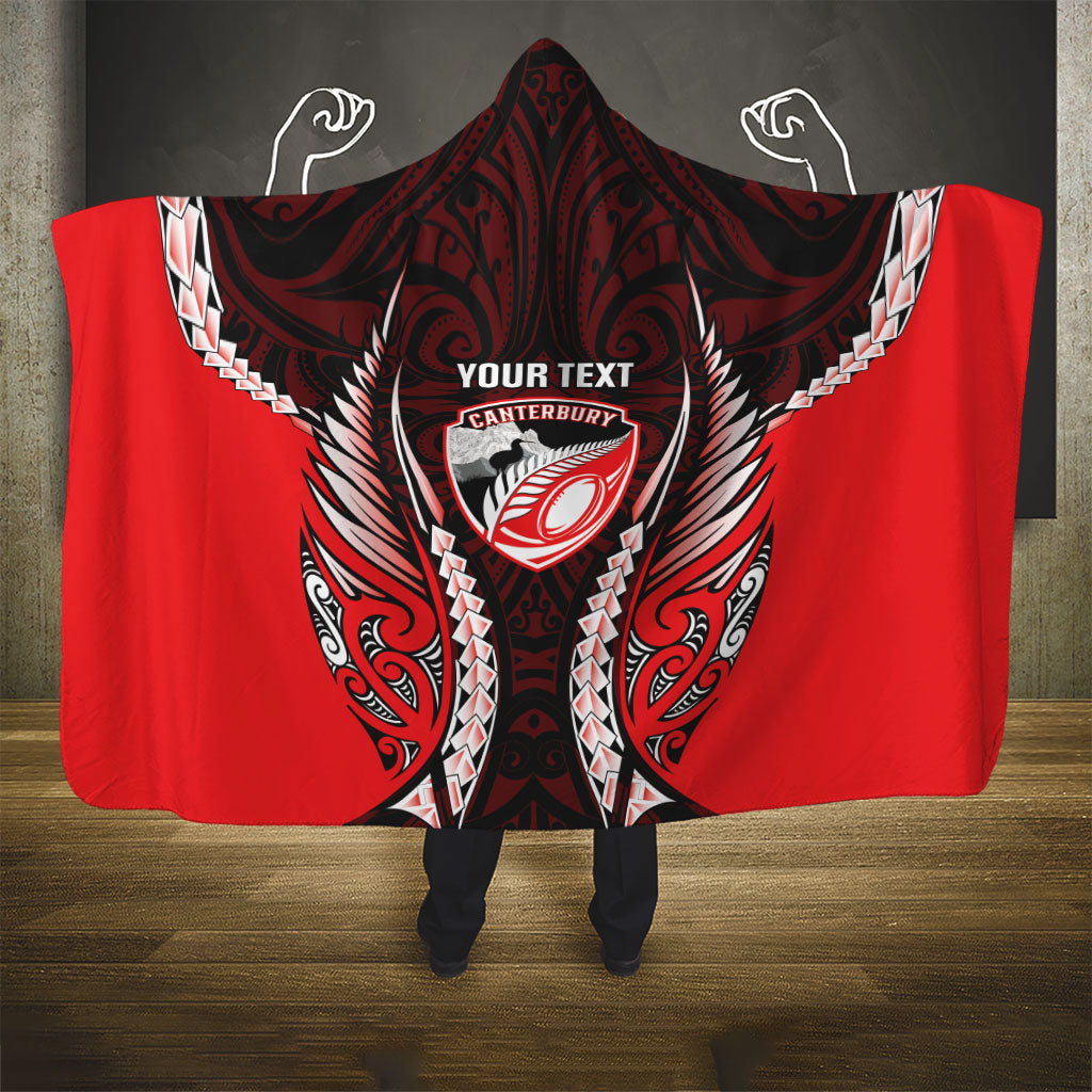 Canterbury 2026 Rugby Custom Hooded Blanket NZ Maori Silver Fern