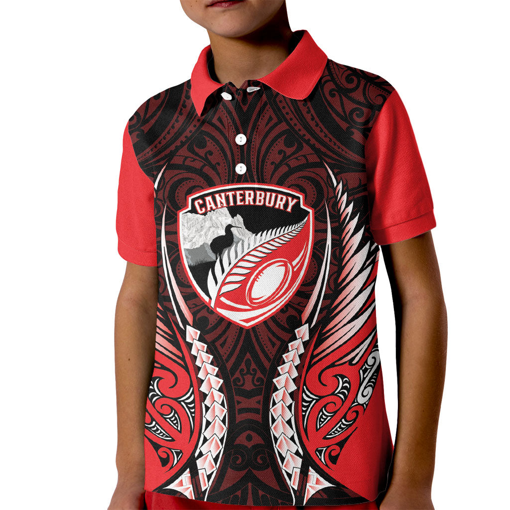 Canterbury 2026 Rugby Custom Kid Polo Shirt NZ Maori Silver Fern