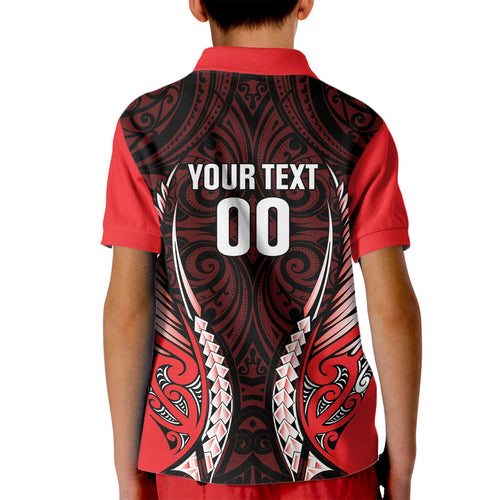 Canterbury 2026 Rugby Custom Kid Polo Shirt NZ Maori Silver Fern