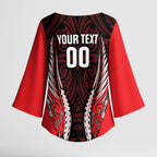 Canterbury 2026 Rugby Custom Kimono Sleeve Blouse NZ Maori Silver Fern