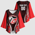 Canterbury 2026 Rugby Custom Kimono Sleeve Blouse NZ Maori Silver Fern