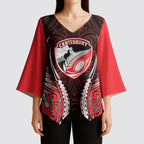 Canterbury 2026 Rugby Custom Kimono Sleeve Blouse NZ Maori Silver Fern