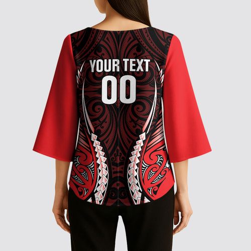 Canterbury 2026 Rugby Custom Kimono Sleeve Blouse NZ Maori Silver Fern