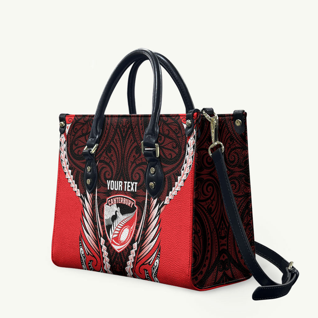 Canterbury 2026 Rugby Custom Leather Bag NZ Maori Silver Fern