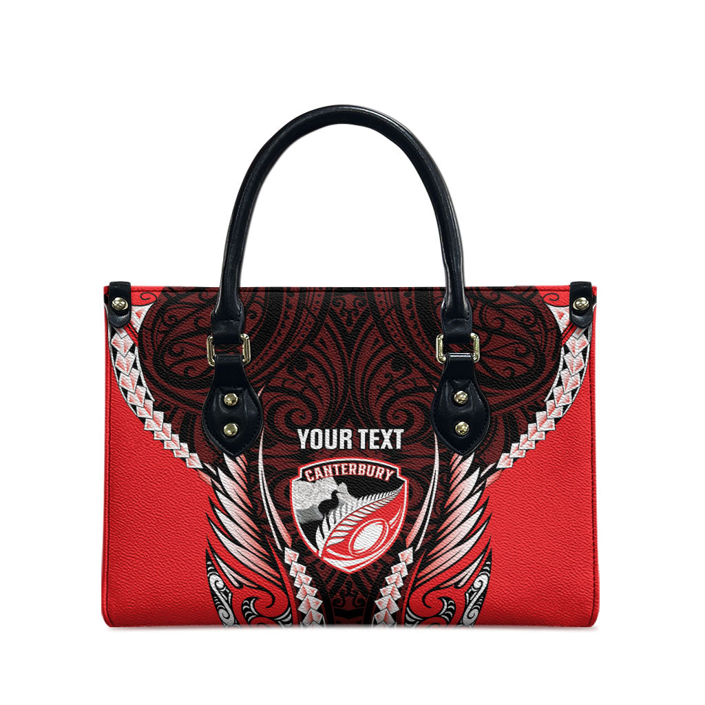 Canterbury 2026 Rugby Custom Leather Bag NZ Maori Silver Fern