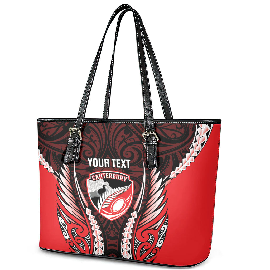 Canterbury 2026 Rugby Custom Leather Tote Bag NZ Maori Silver Fern