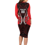 Canterbury 2026 Rugby Custom Long Sleeve Bodycon Dress NZ Maori Silver Fern